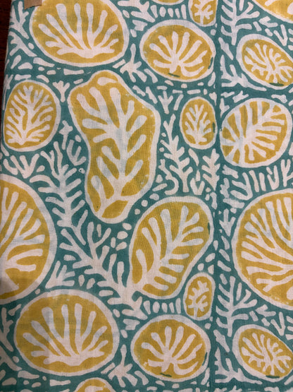 100% Cotton Hand Block Printed Fabric | Tropical Floral & Leaf Print Cotton Fabric | Jaipur Block Print Textile | Wholesale Fabric Manufacturer (Copy)