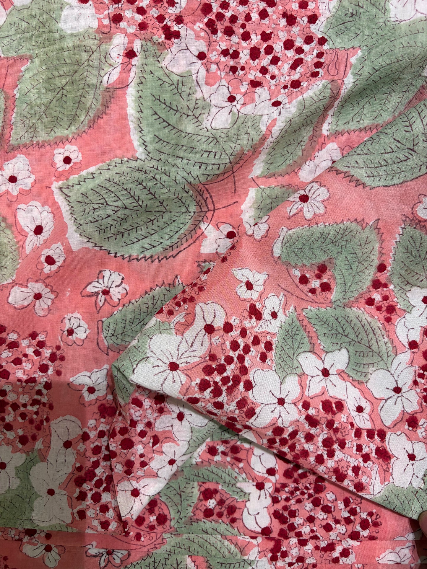 100% Cotton Hand Block Printed Fabric | Floral & Botanical Print with Coordinating Buta | Premium Jaipur Cotton Fabric | OEM & Wholesale Manufacturer Product
