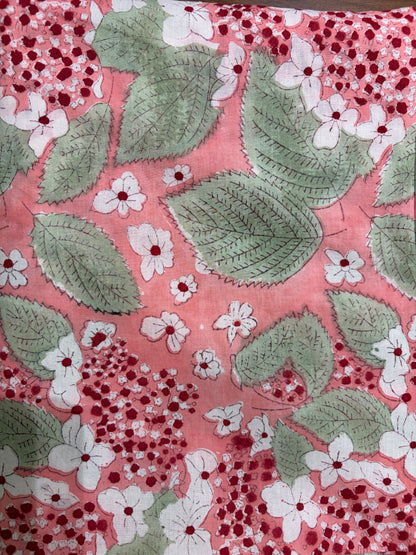 100% Cotton Hand Block Printed Fabric | Floral & Botanical Print with Coordinating Buta | Premium Jaipur Cotton Fabric | OEM & Wholesale Manufacturer Product