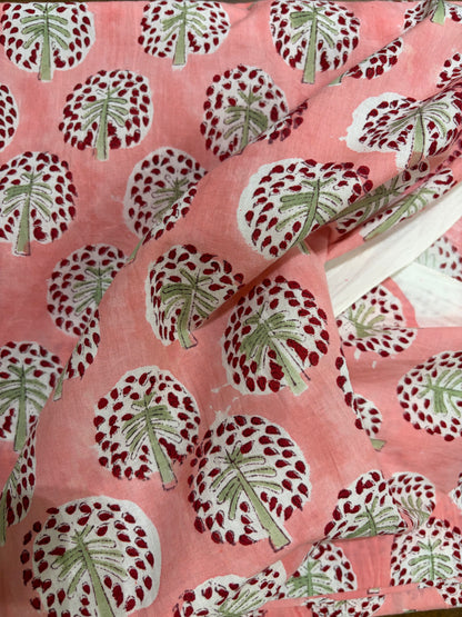 100% Cotton Hand Block Printed Fabric | Floral & Botanical Print with Coordinating Buta | Premium Jaipur Cotton Fabric | OEM & Wholesale Manufacturer Product