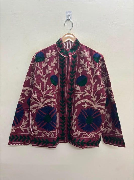 Handcrafted Suzani Embroidered Cotton Jacket – Floral Artisan Open Front Jacket (Copy) (Copy) (Copy) (Copy) (Copy) (Copy) (Copy) (Copy) (Copy) (Copy) (Copy)