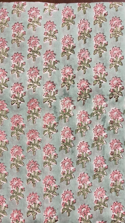 100% Cotton Hand Block Printed Fabric | Tropical Floral & Leaf Print Cotton Fabric | Jaipur Block Print Textile | Wholesale Fabric Manufacturer (Copy)