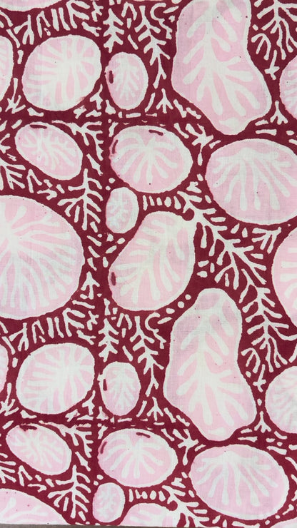 100% Cotton Hand Block Printed Fabric | Tropical Floral & Leaf Print Cotton Fabric | Jaipur Block Print Textile | Wholesale Fabric Manufacturer (Copy)