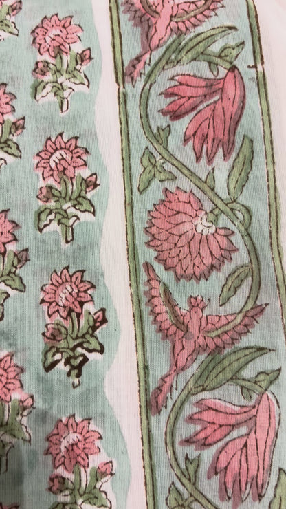 100% Cotton Hand Block Printed Fabric | Tropical Floral & Leaf Print Cotton Fabric | Jaipur Block Print Textile | Wholesale Fabric Manufacturer (Copy)