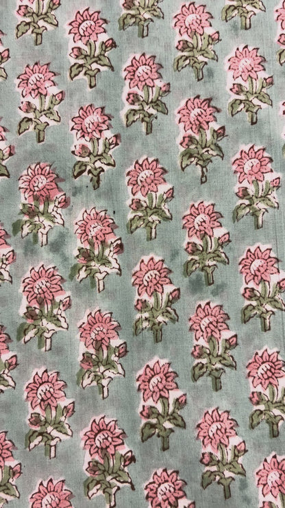 100% Cotton Hand Block Printed Fabric | Tropical Floral & Leaf Print Cotton Fabric | Jaipur Block Print Textile | Wholesale Fabric Manufacturer (Copy)
