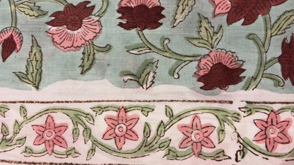 100% Cotton Hand Block Printed Fabric | Tropical Floral & Leaf Print Cotton Fabric | Jaipur Block Print Textile | Wholesale Fabric Manufacturer (Copy)