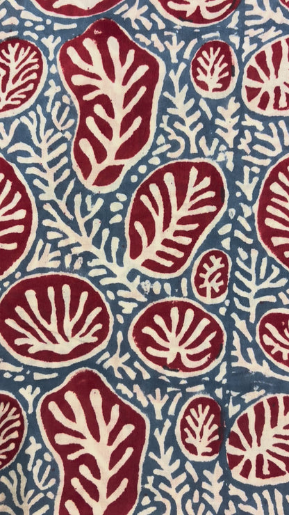 100% Cotton Hand Block Printed Fabric | Tropical Floral & Leaf Print Cotton Fabric | Jaipur Block Print Textile | Wholesale Fabric Manufacturer (Copy)