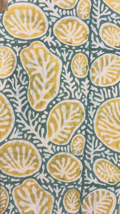 100% Cotton Hand Block Printed Fabric | Tropical Floral & Leaf Print Cotton Fabric | Jaipur Block Print Textile | Wholesale Fabric Manufacturer (Copy)